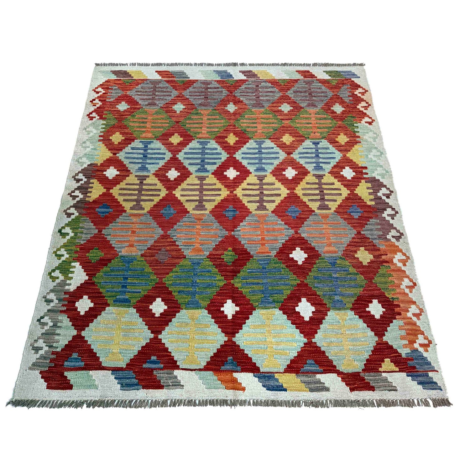 Handmade Multi Kilim Geometric 4x7 ft