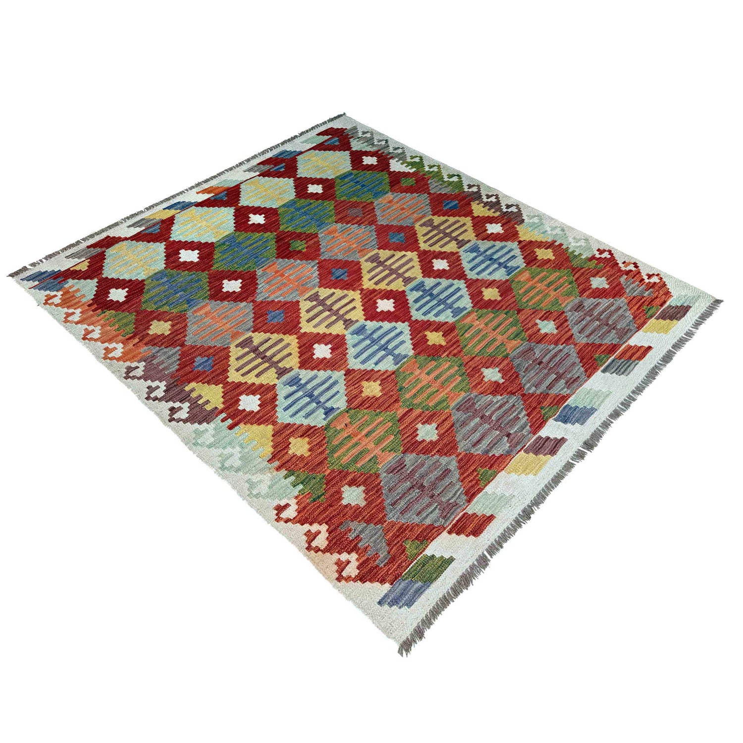 Handmade Multi Kilim Geometric 4x7 ft