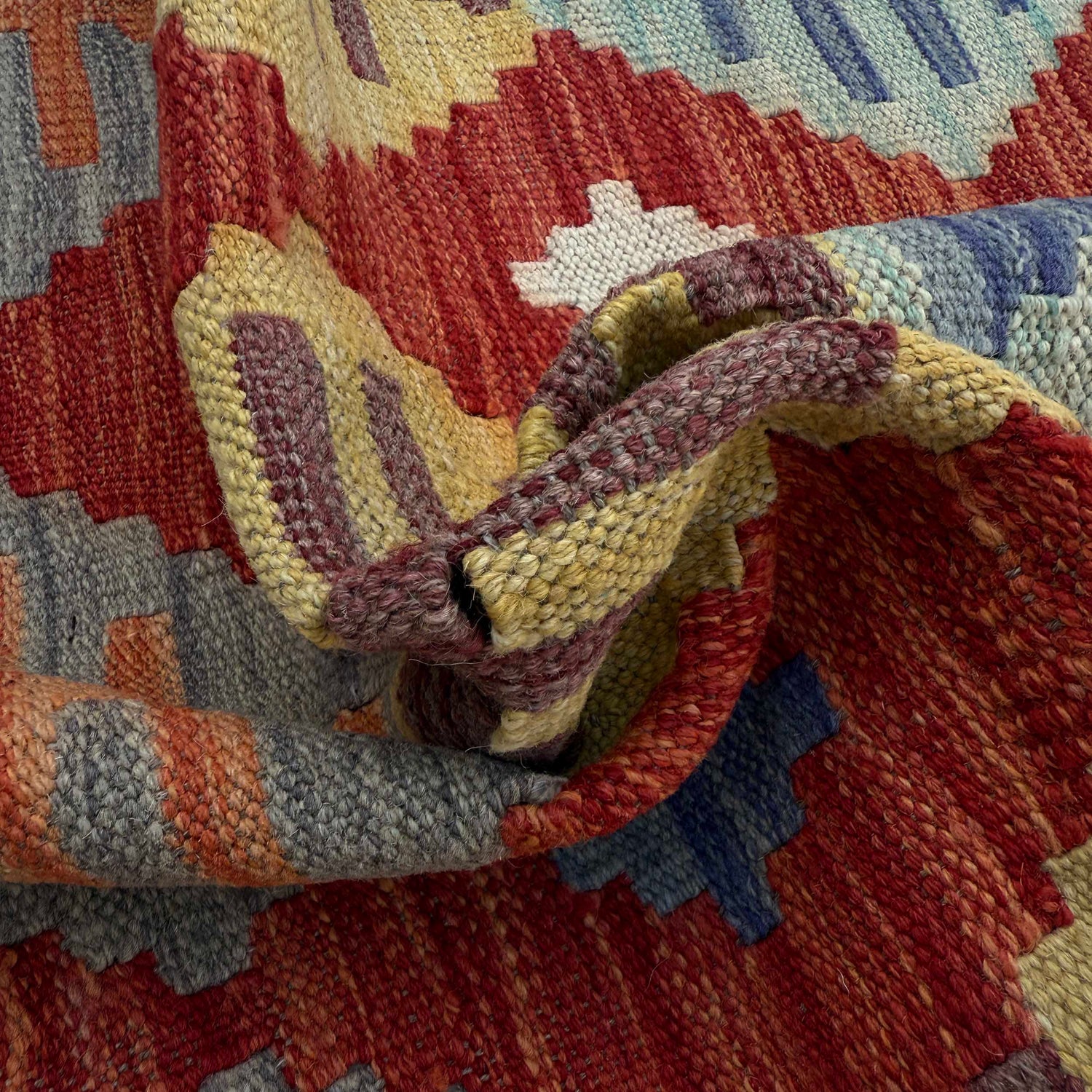 Handmade Multi Kilim Geometric 4x7 ft