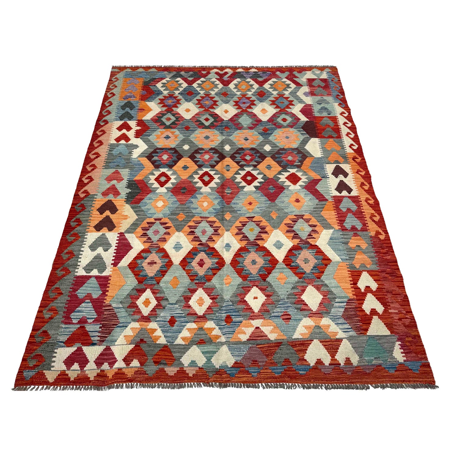 Handmade Multi Kilim Geometric 7x10 ft
