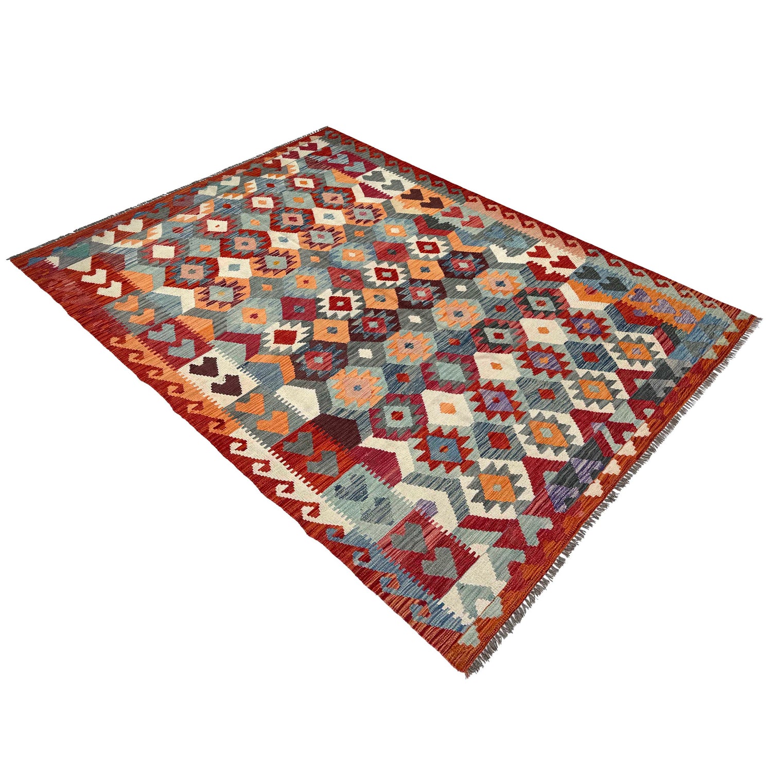 Handmade Multi Kilim Geometric 7x10 ft