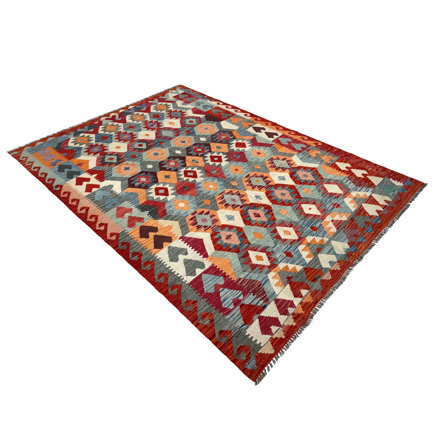 Handmade Multi Kilim Geometric 7x10 ft