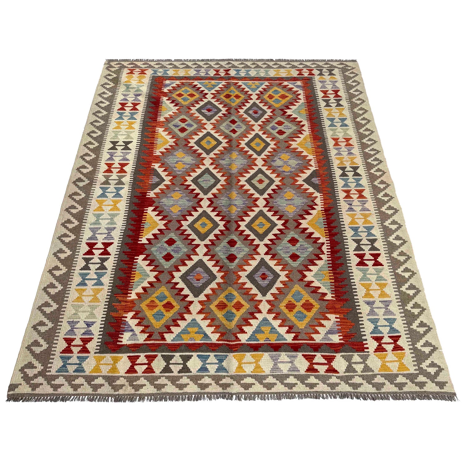 Handmade Multi Kilim Geometric 7x10 ft