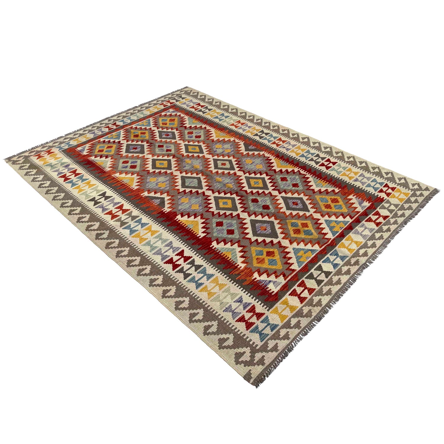 Handmade Multi Kilim Geometric 7x10 ft