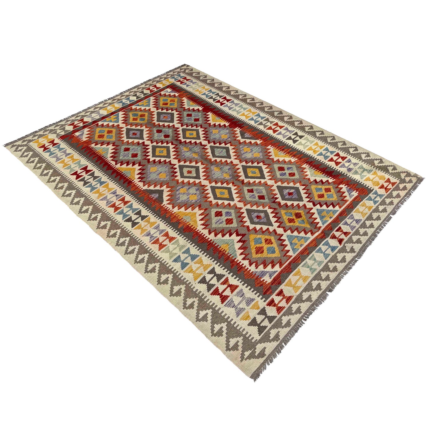 Handmade Multi Kilim Geometric 7x10 ft