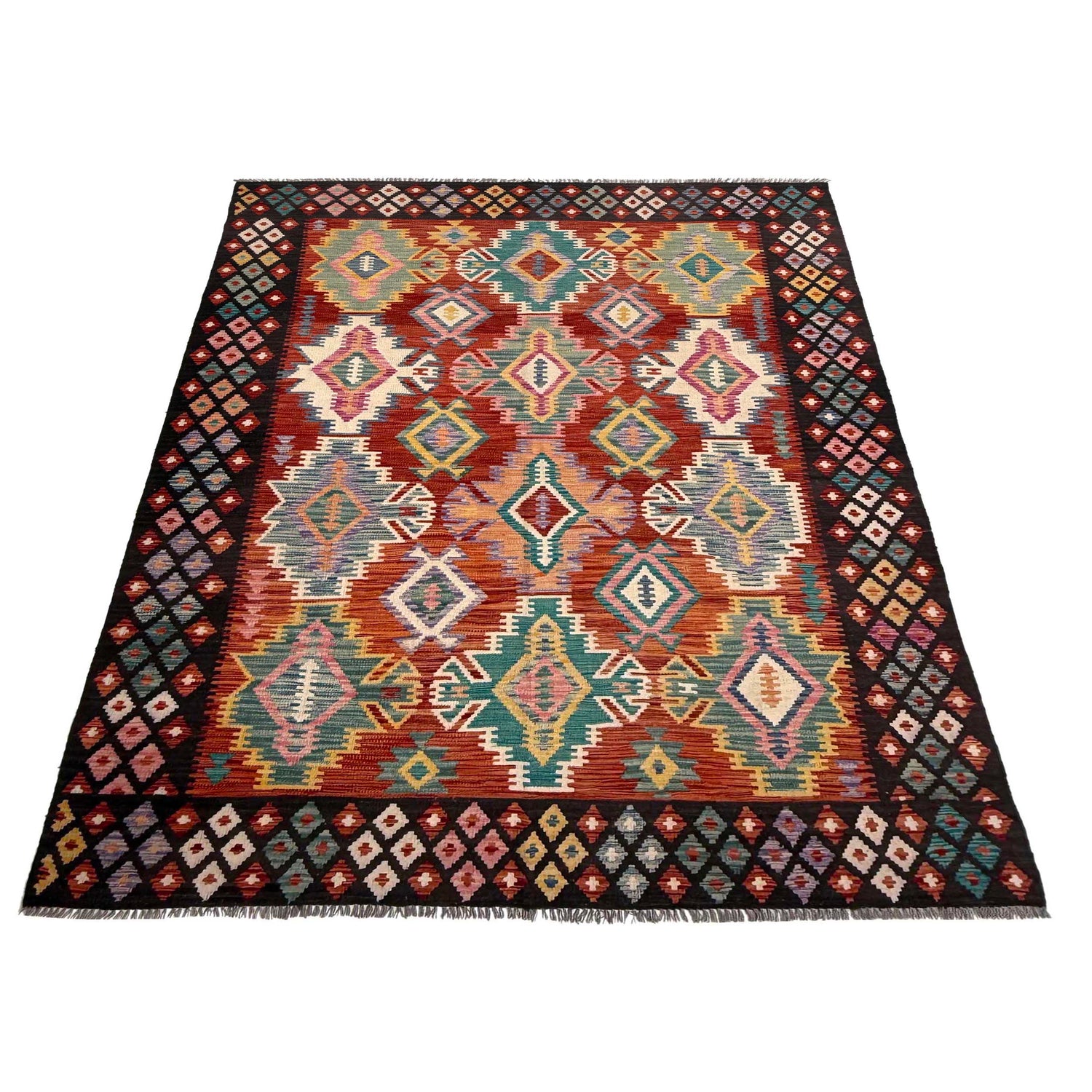 Handmade Multi Kilim Geometric 7x10 ft