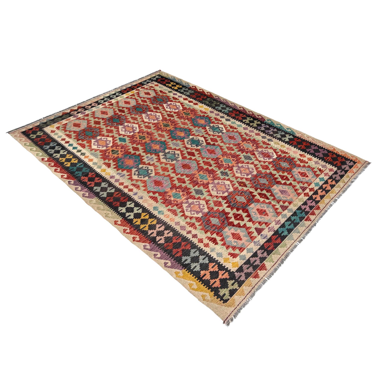 Handmade Multi Kilim Geometric 7x10 ft