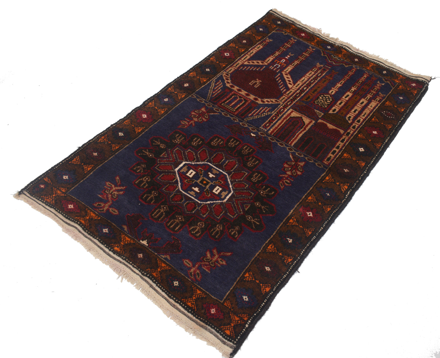 Baluchi Rug Handmade Multi Prayer Design 2x4 ft