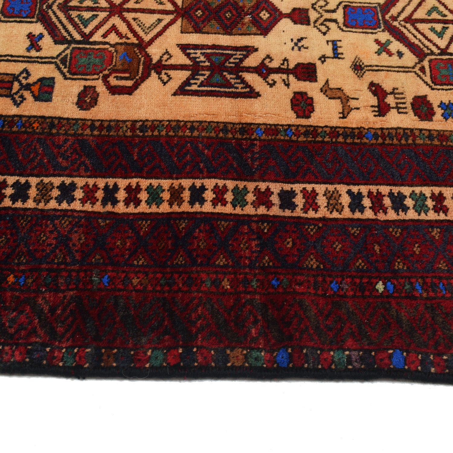 Baluchi Rug Handmade Beige Prayer Design 2x4 ft