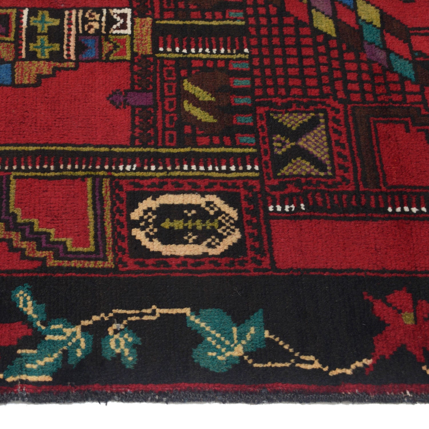 Baluchi Rug Handmade Red Prayer Design 3x5 ft