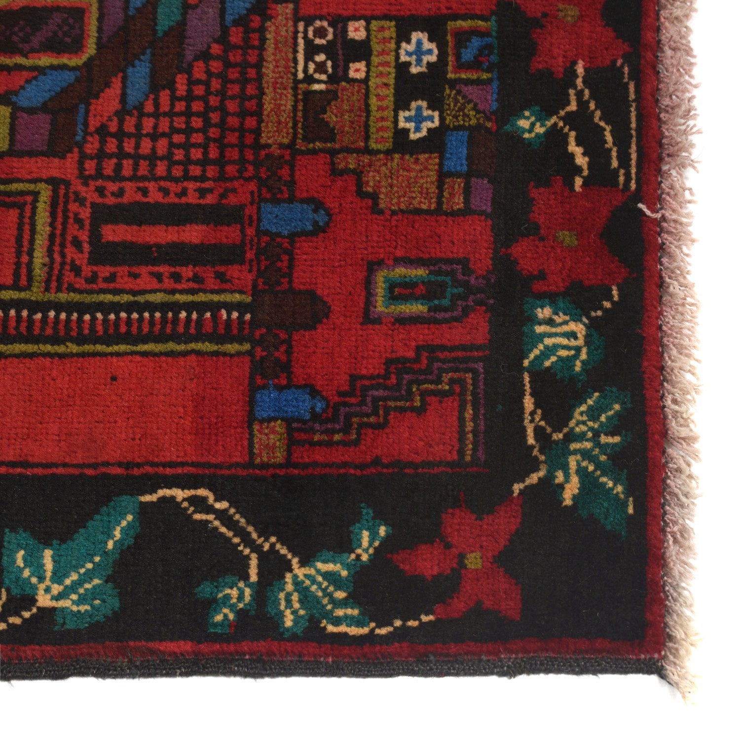 Baluchi Rug Handmade Red Prayer Design 3x5 ft