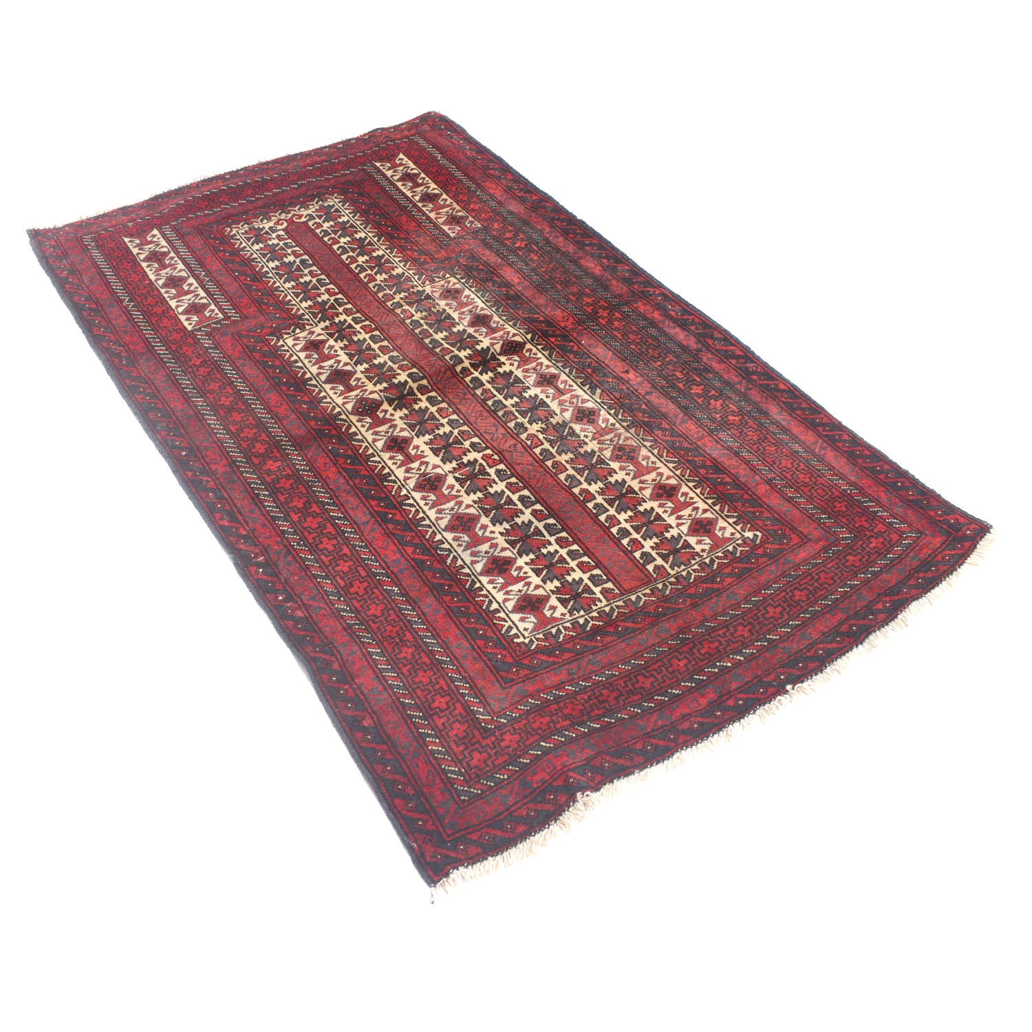 Baluchi Rug Handmade Multi Prayer Design 3x5 ft