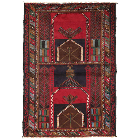 Baluchi Rug Handmade Multi Prayer Design 2x4 ft