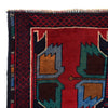 Baluchi Rug Handmade Red Geometric 2x4 ft