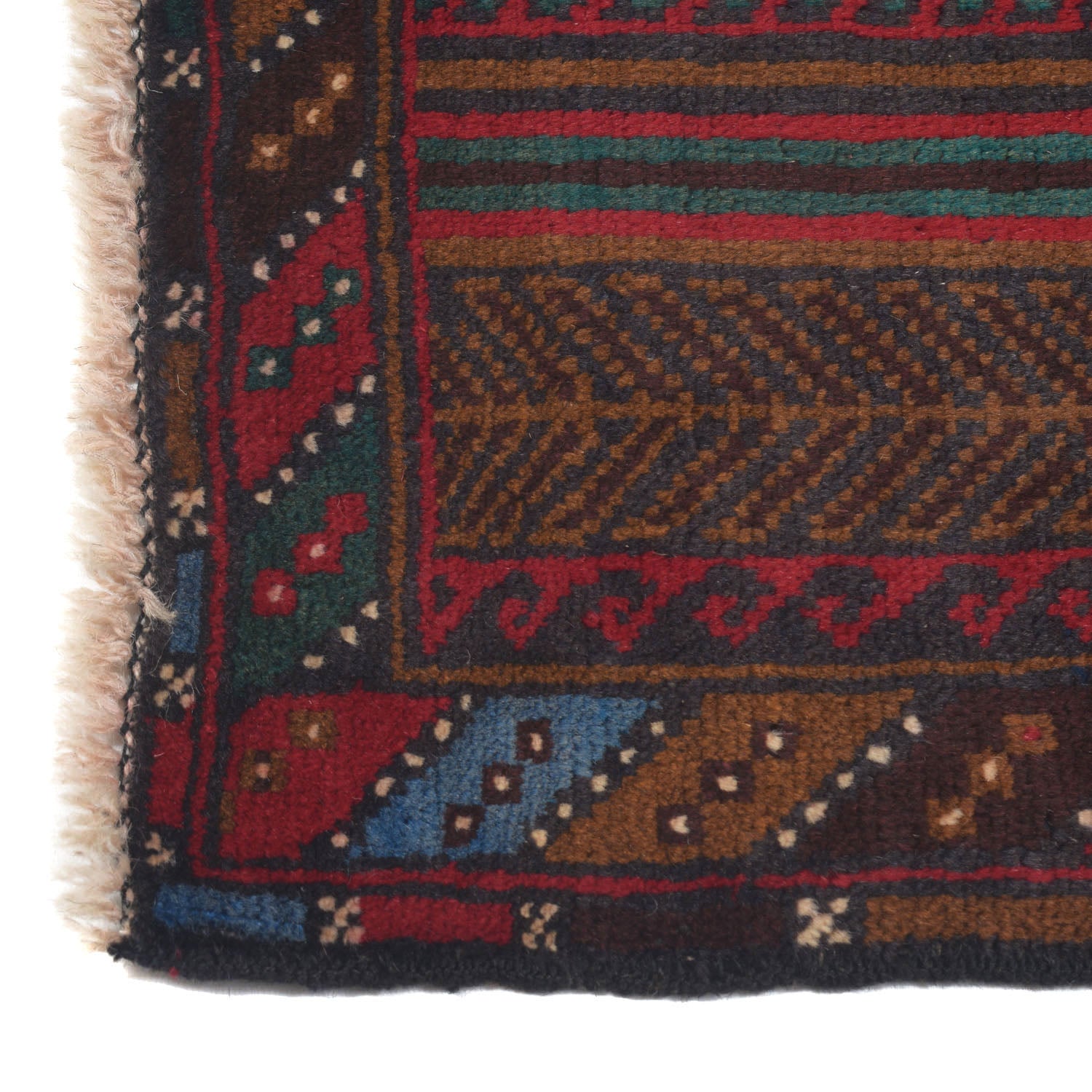 Baluchi Rug Handmade Multi Prayer Design 2x4 ft