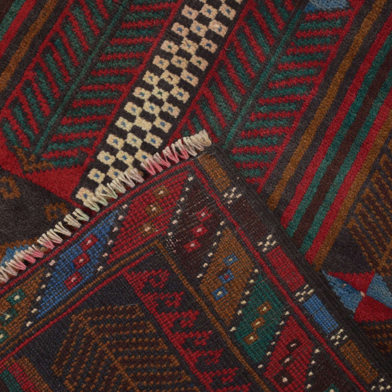 Baluchi Rug Handmade Multi Prayer Design 2x4 ft