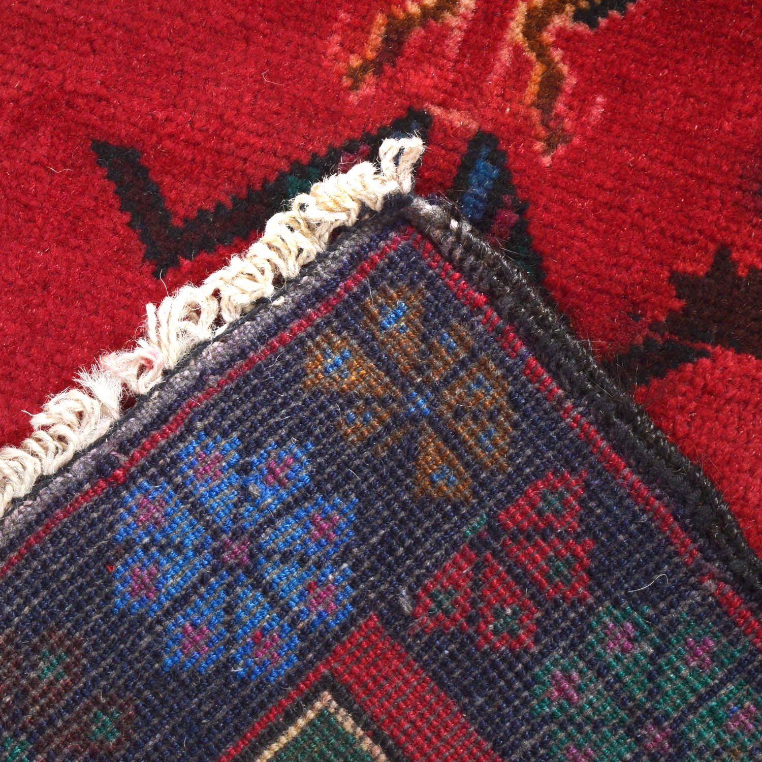 Baluchi Rug Handmade Red Geometric 3x5 ft