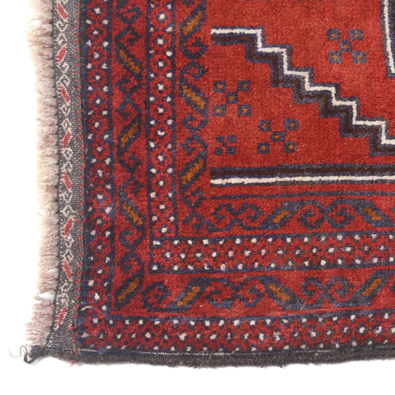 Baluchi Rug Handmade Red Geometric 3x5 ft