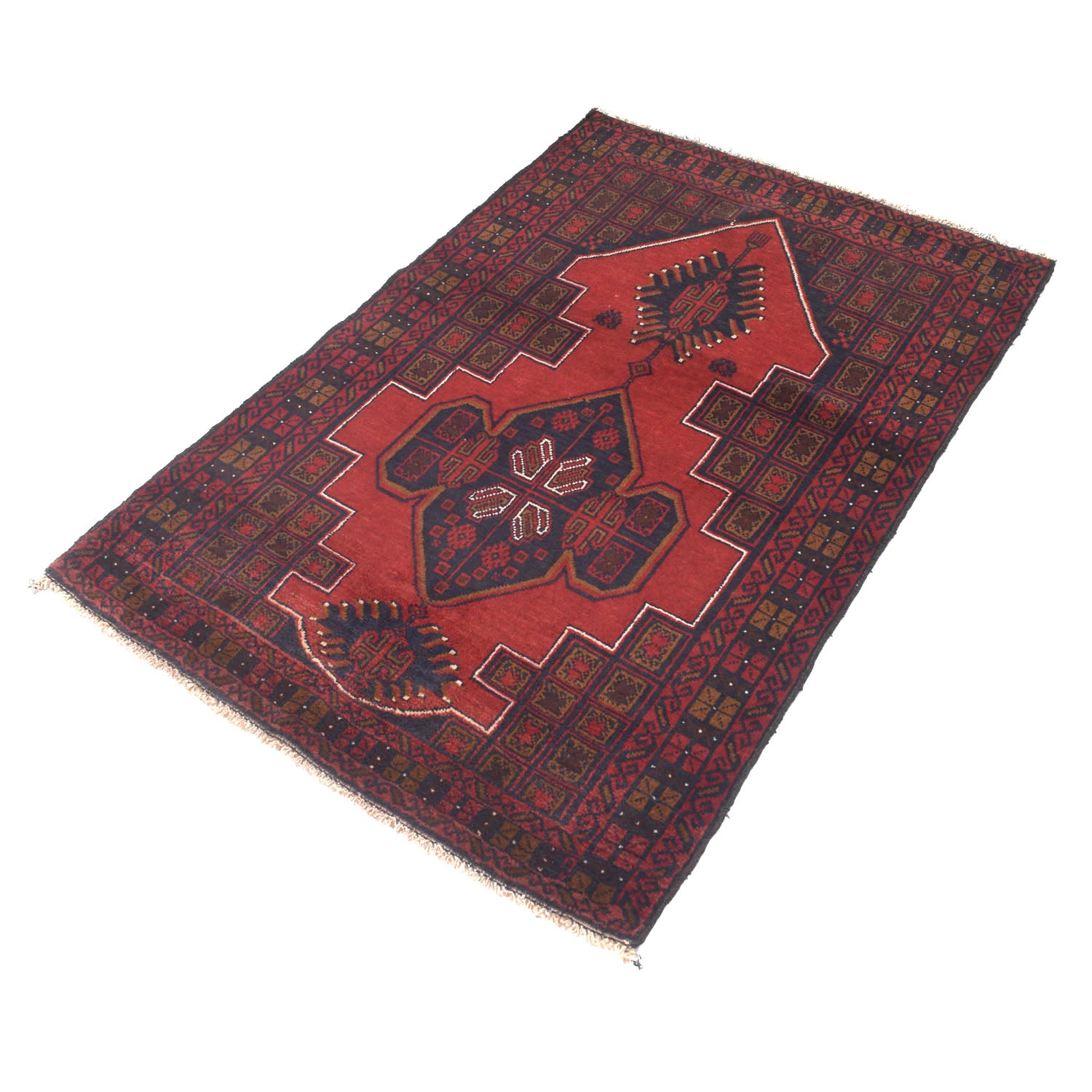 Baluchi Rug Handmade Multi Geometric 3x5 ft