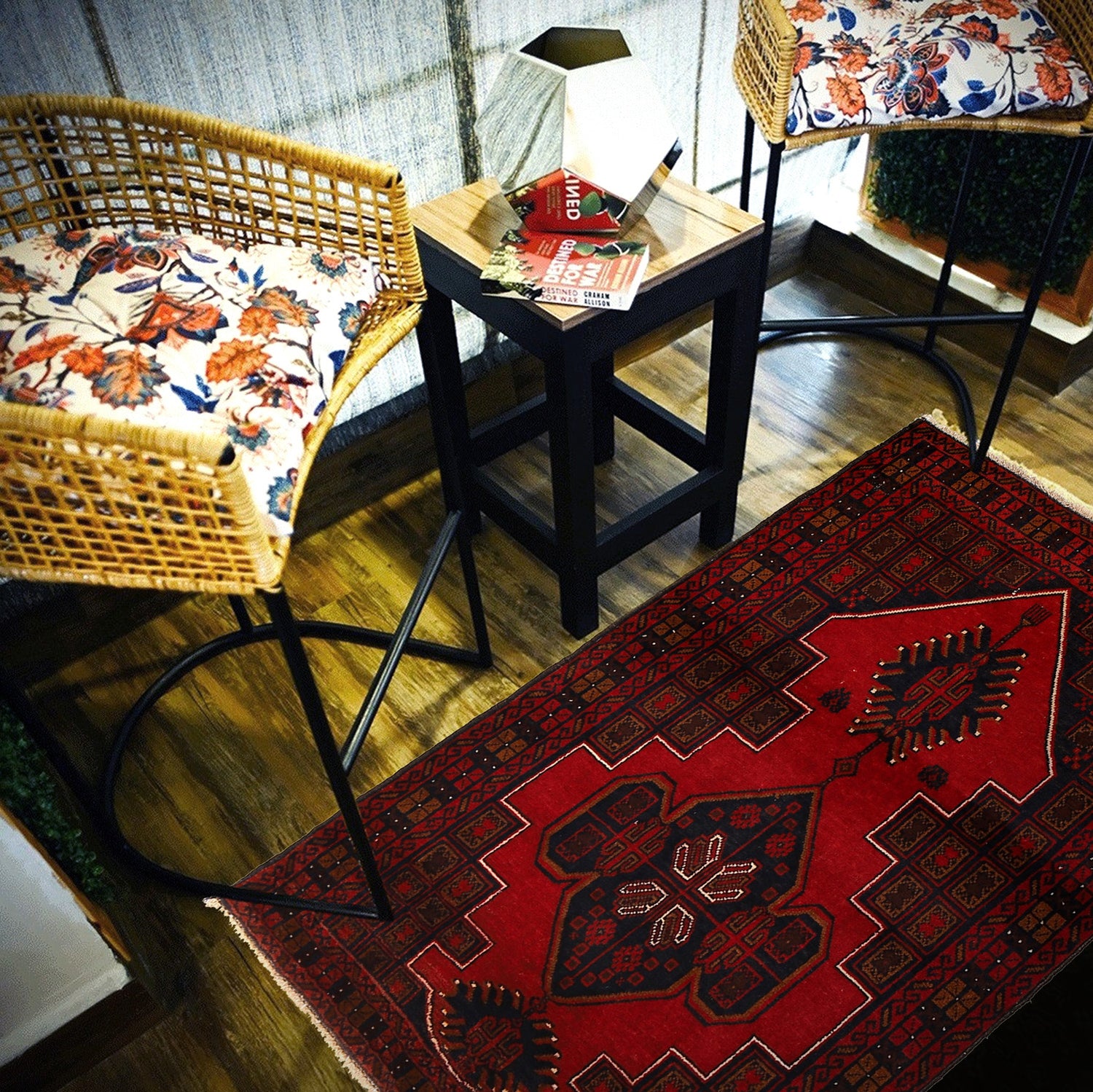Baluchi Rug Handmade Multi Geometric 3x5 ft