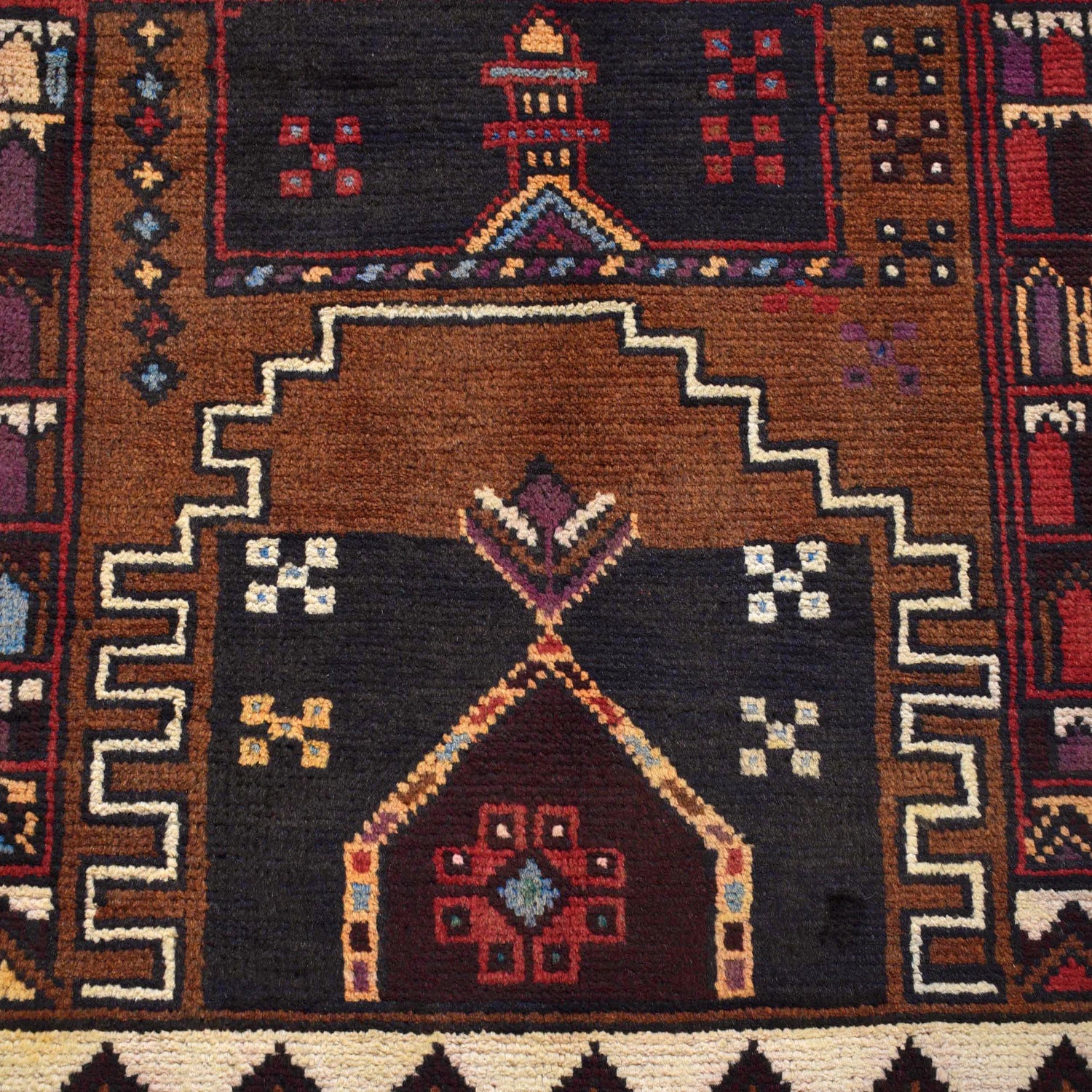 Baluchi Rug Handmade Multi Geometric 3x5 ft