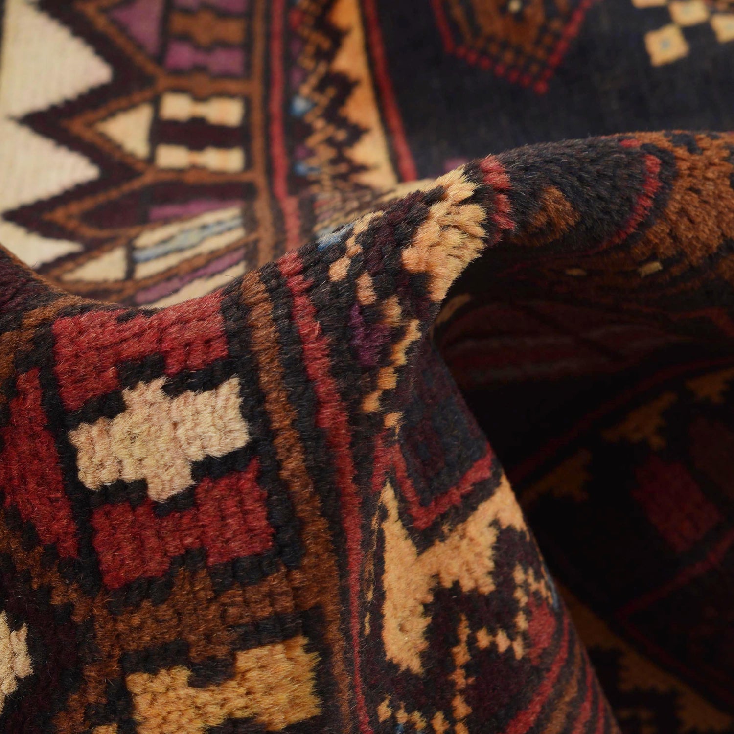 Baluchi Rug Handmade Multi Geometric 3x5 ft