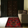 Baluchi Rug Handmade Red Geometric 3x5 ft
