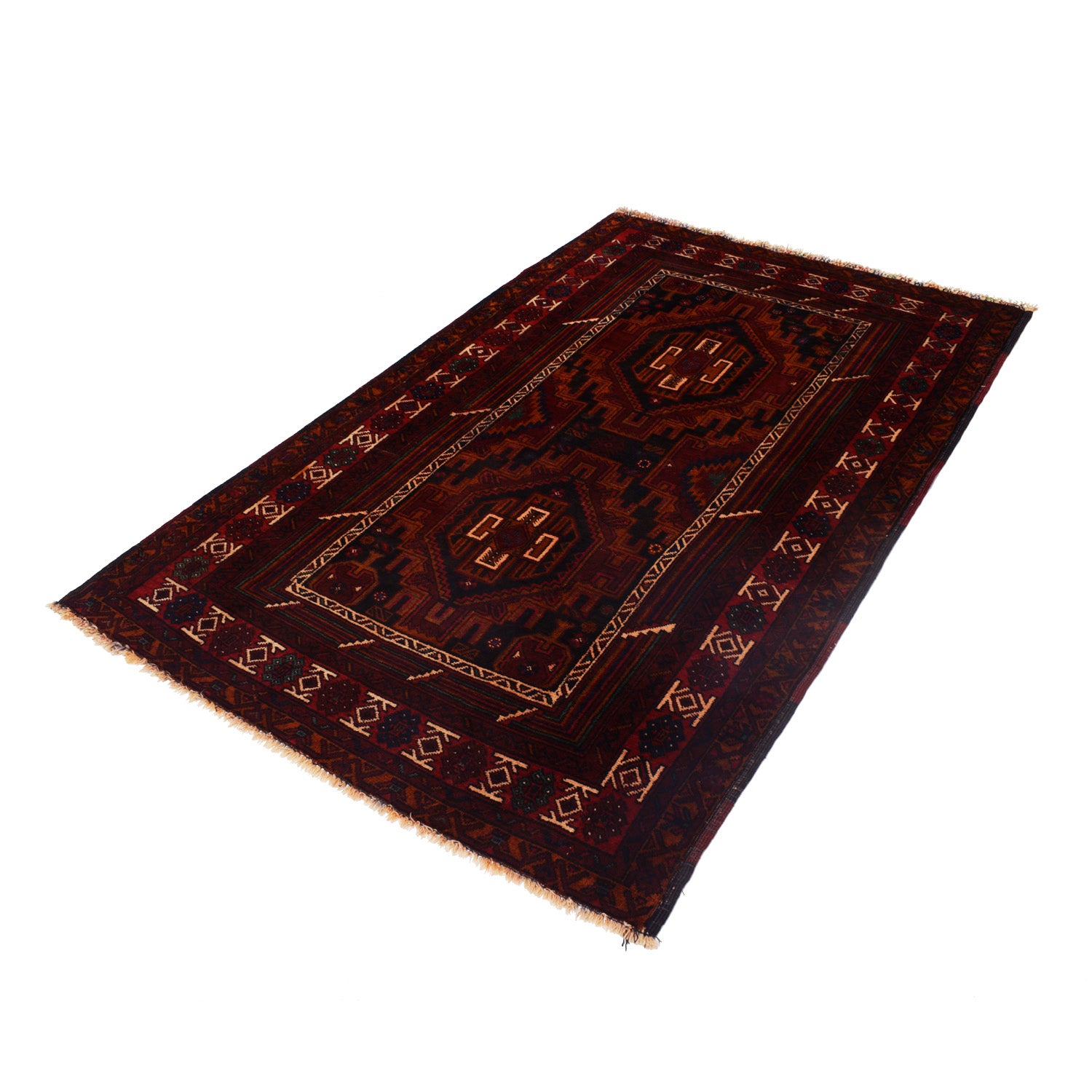 Baluchi Rug Handmade Multi Geometric 4x6 ft