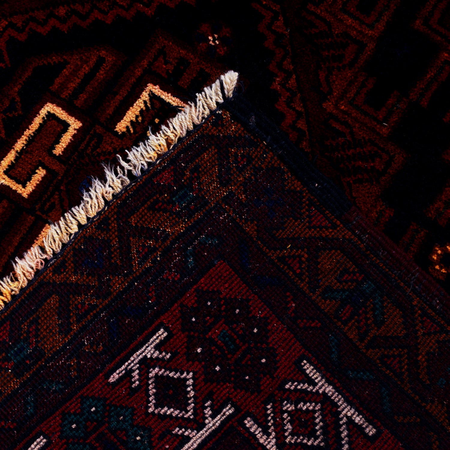 Baluchi Rug Handmade Multi Geometric 4x6 ft