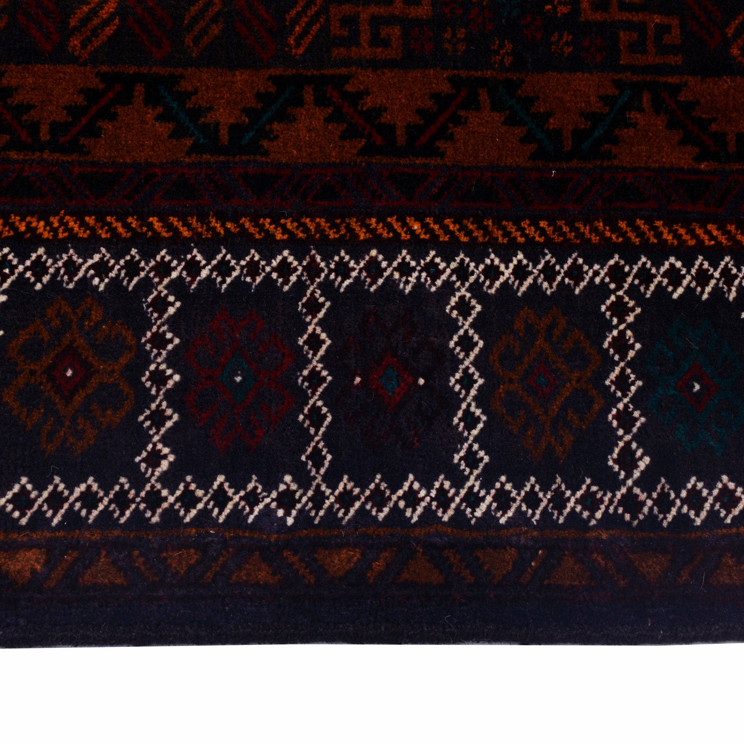 Baluchi Rug Handmade Multi Geometric 4x7 ft