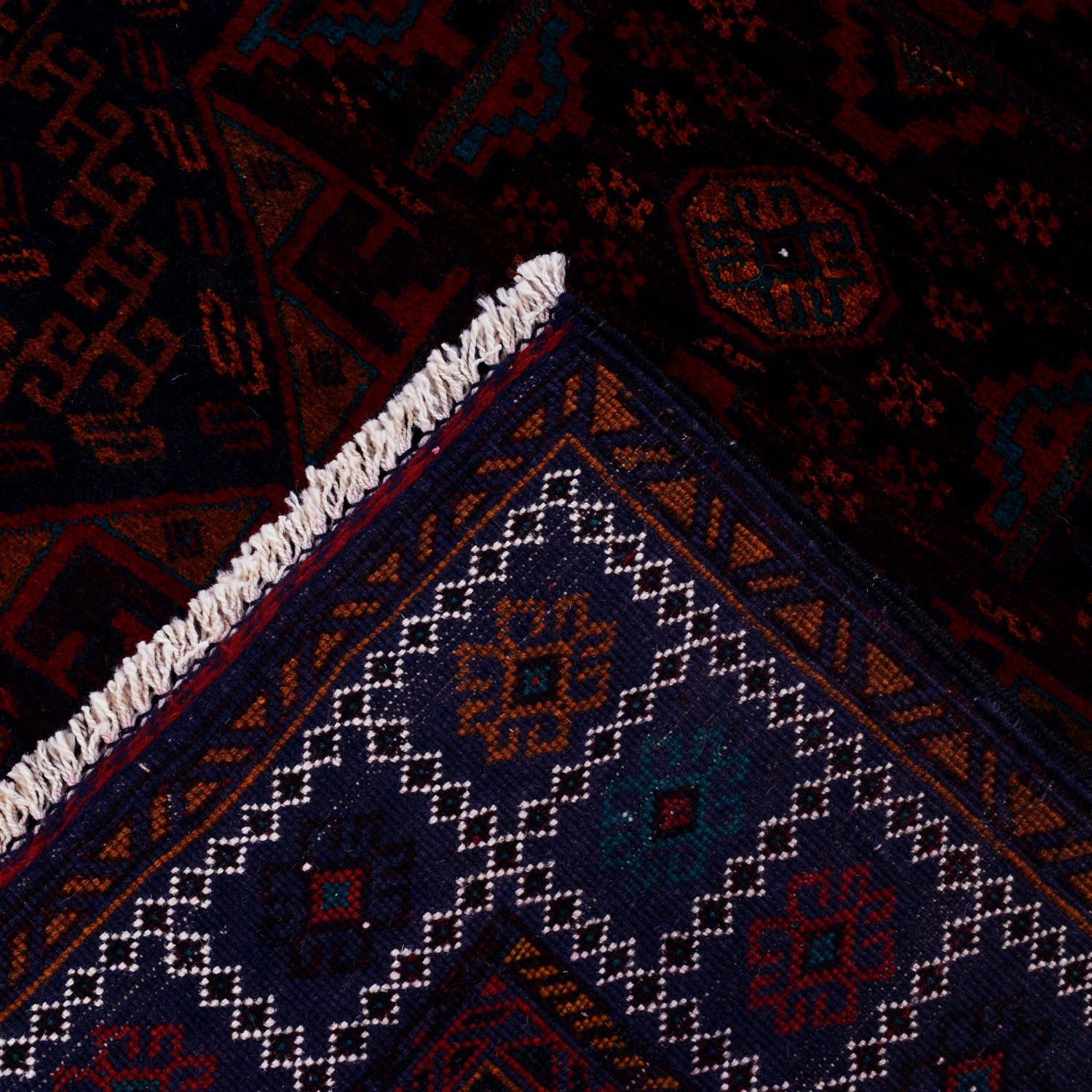 Baluchi Rug Handmade Multi Geometric 4x7 ft
