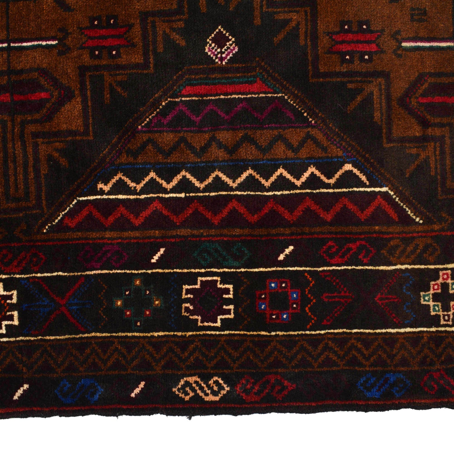 Baluchi Rug Handmade Multi Geometric 4x6 ft