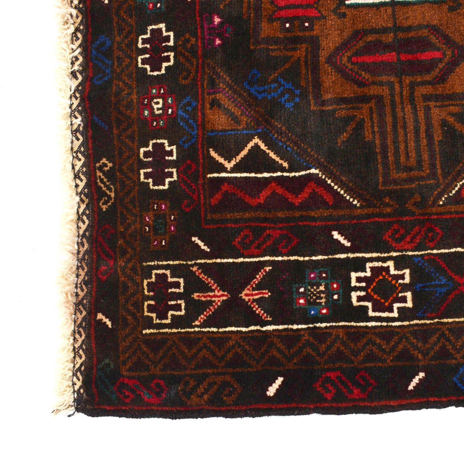 Baluchi Rug Handmade Multi Geometric 4x6 ft