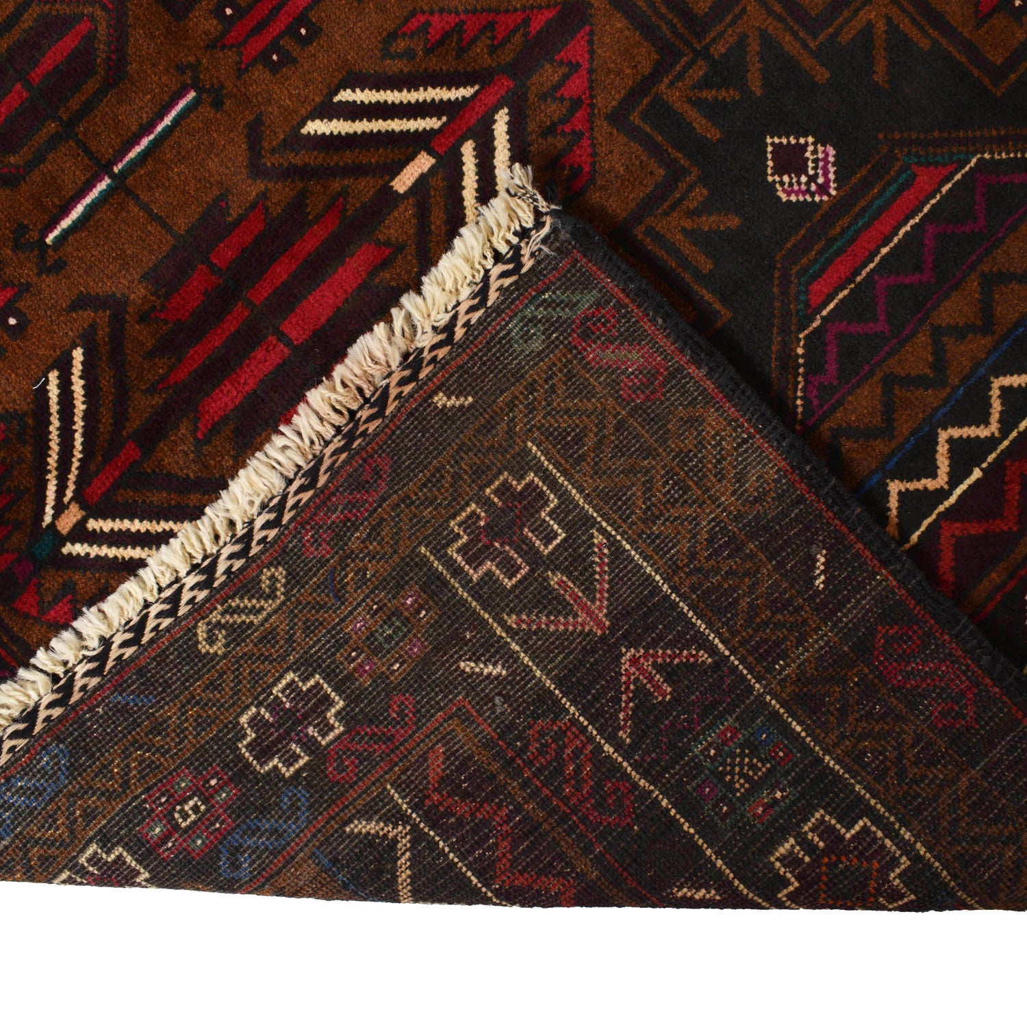 Baluchi Rug Handmade Multi Geometric 4x6 ft