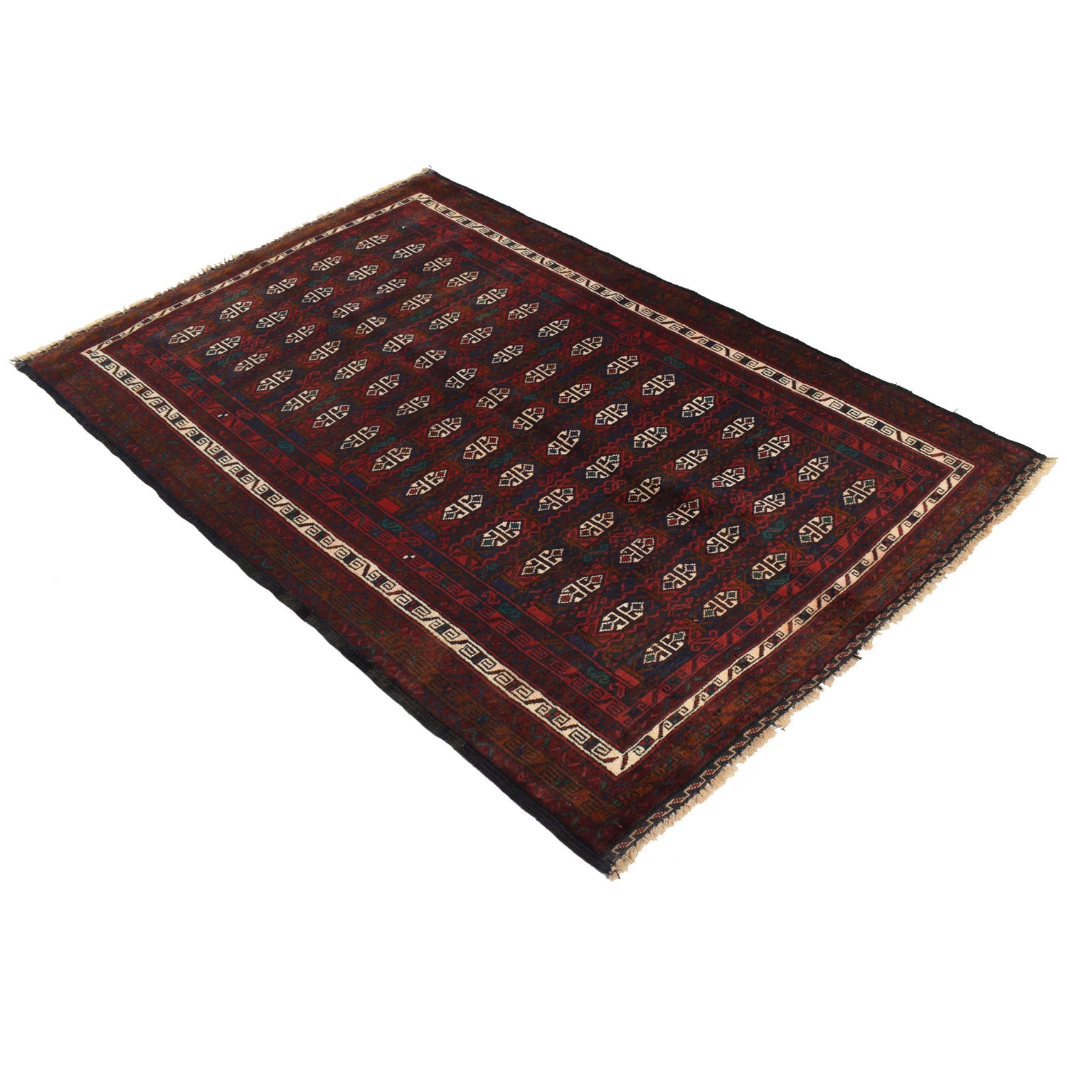 Baluchi Rug Handmade Multi Geometric 4x6 ft