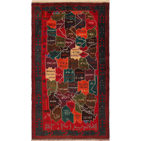 Pictorial Rug Handmade Multi Design