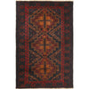 Baluchi Rug Handmade Multi Geometric 4x6 ft