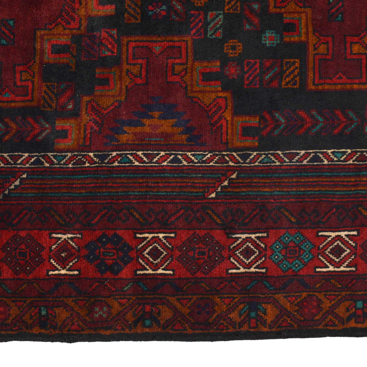 Baluchi Rug Handmade Multi Geometric 4x6 ft