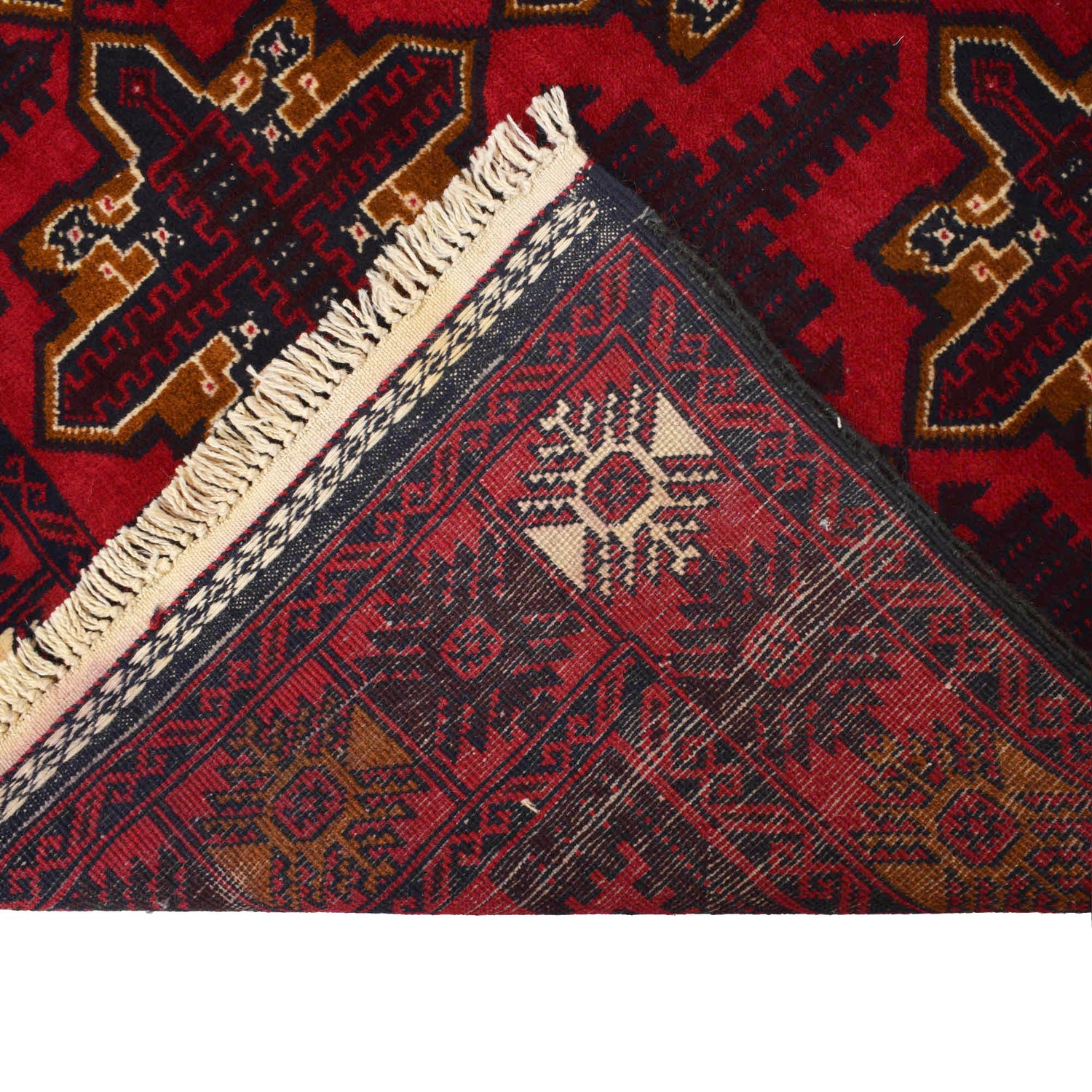Baluchi Rug Handmade Red Geometric 4x6 ft