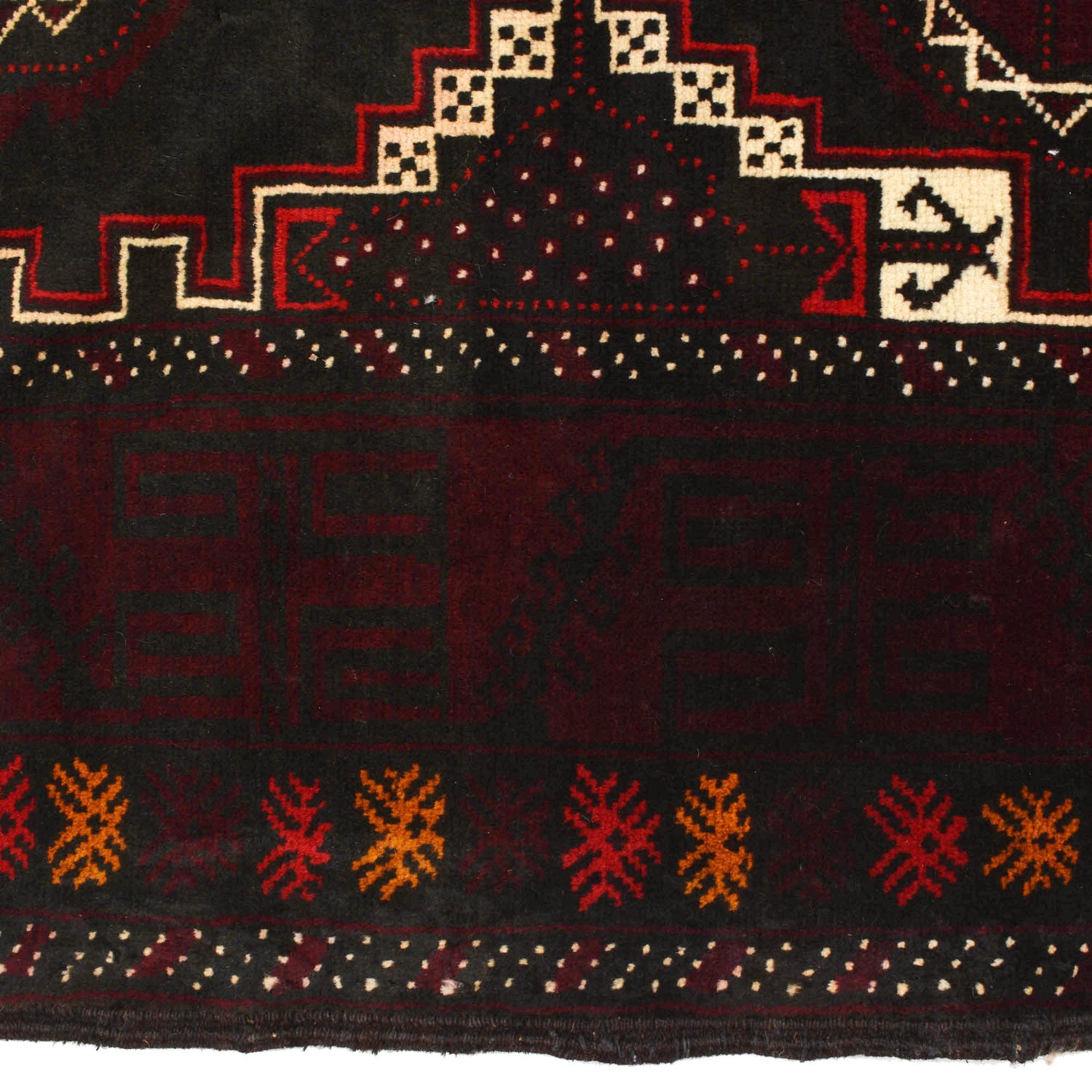 Baluchi Rug Handmade Multi Geometric 4x7 ft