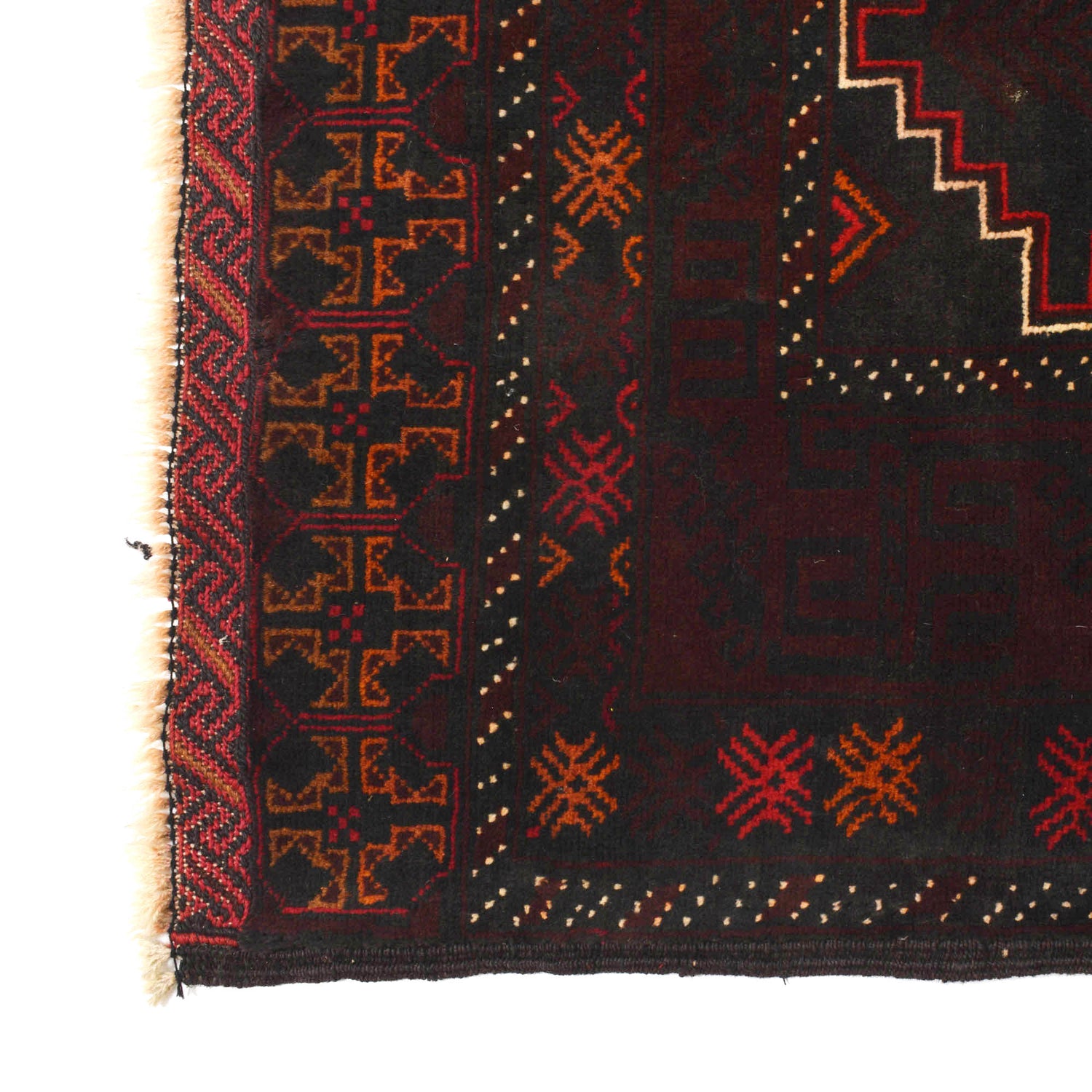 Baluchi Rug Handmade Multi Geometric 4x7 ft
