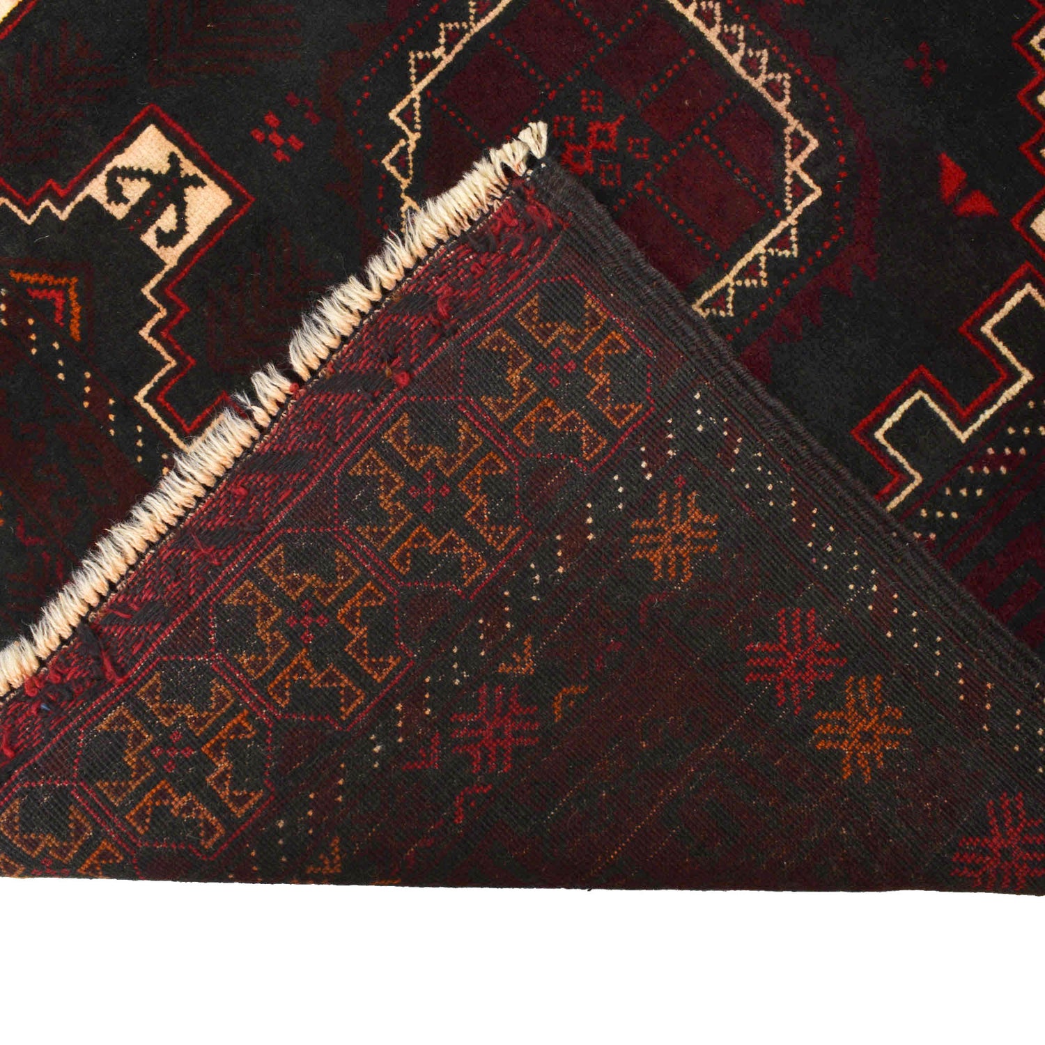 Baluchi Rug Handmade Multi Geometric 4x7 ft