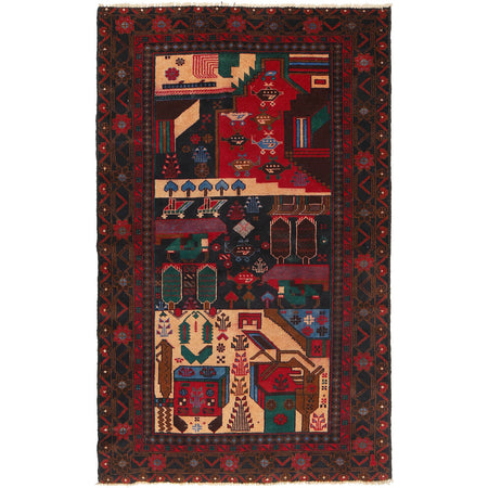 Pictorial Rug Handmade Multi Design