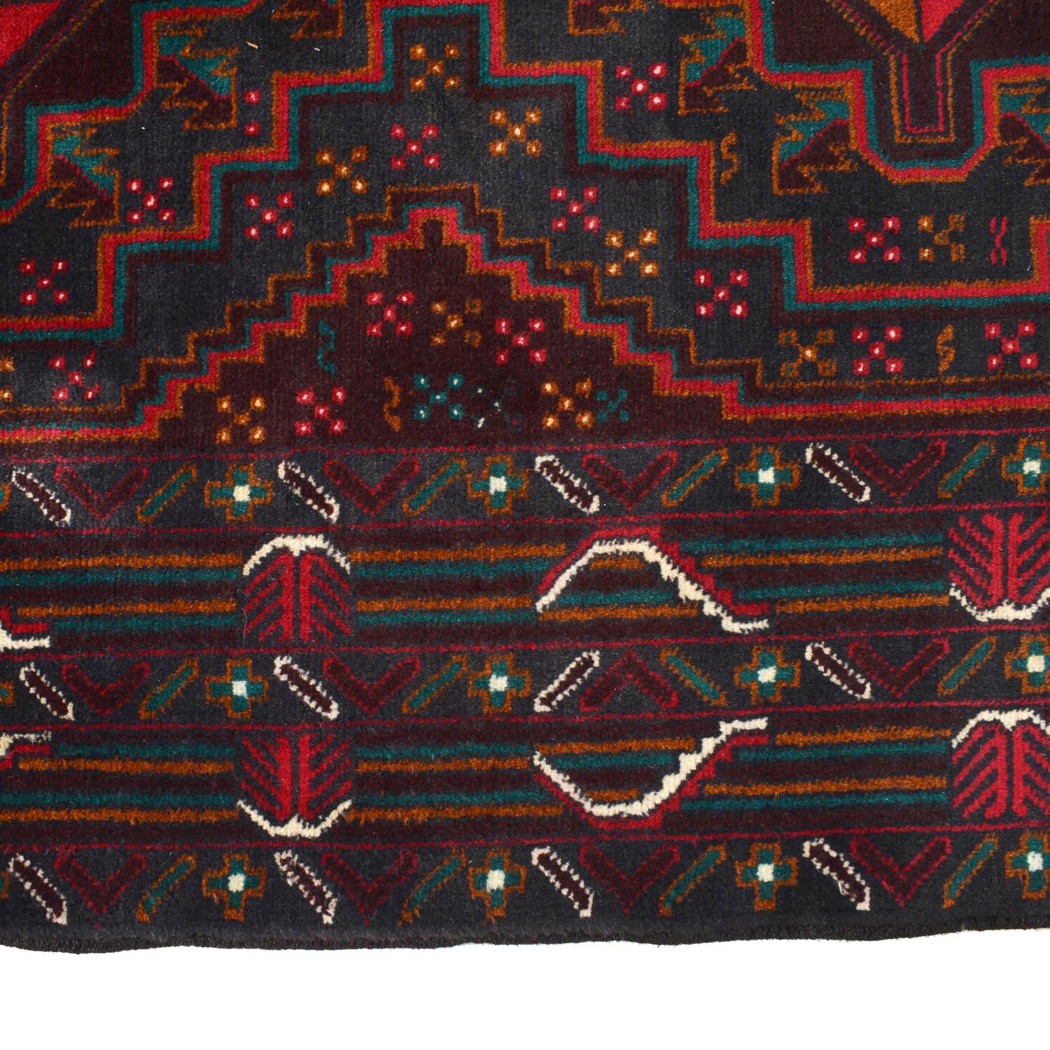 Baluchi Rug Handmade Multi Geometric 4x6 ft