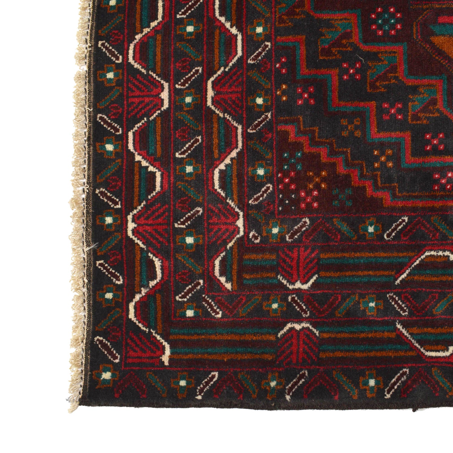 Baluchi Rug Handmade Multi Geometric 4x6 ft