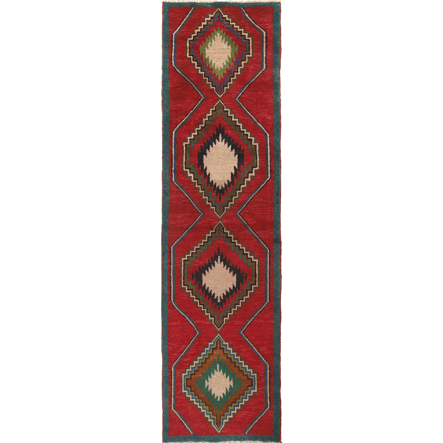 Baluchi Runner Rug Handmade Red 10' Runner