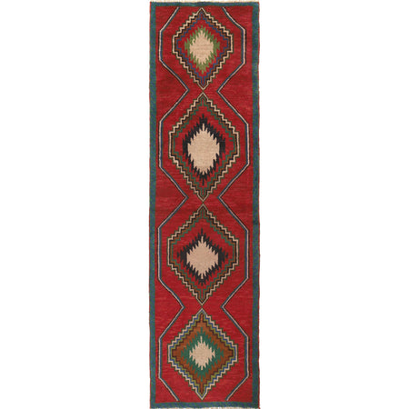 Baluchi Runner Rug Handmade Red 10' Runner