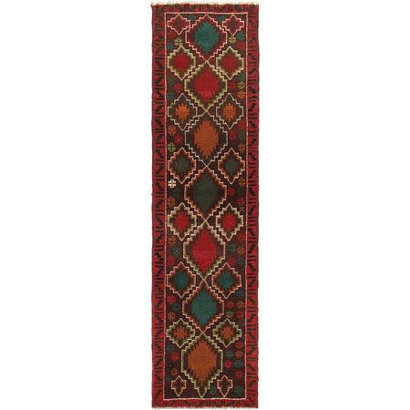 Baluchi Runner Rug Handmade Chocolate 10' Runner