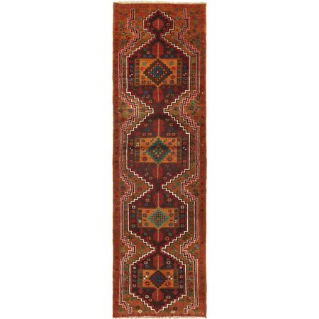 Baluchi Runner Rug Handmade Orange 10' Runner