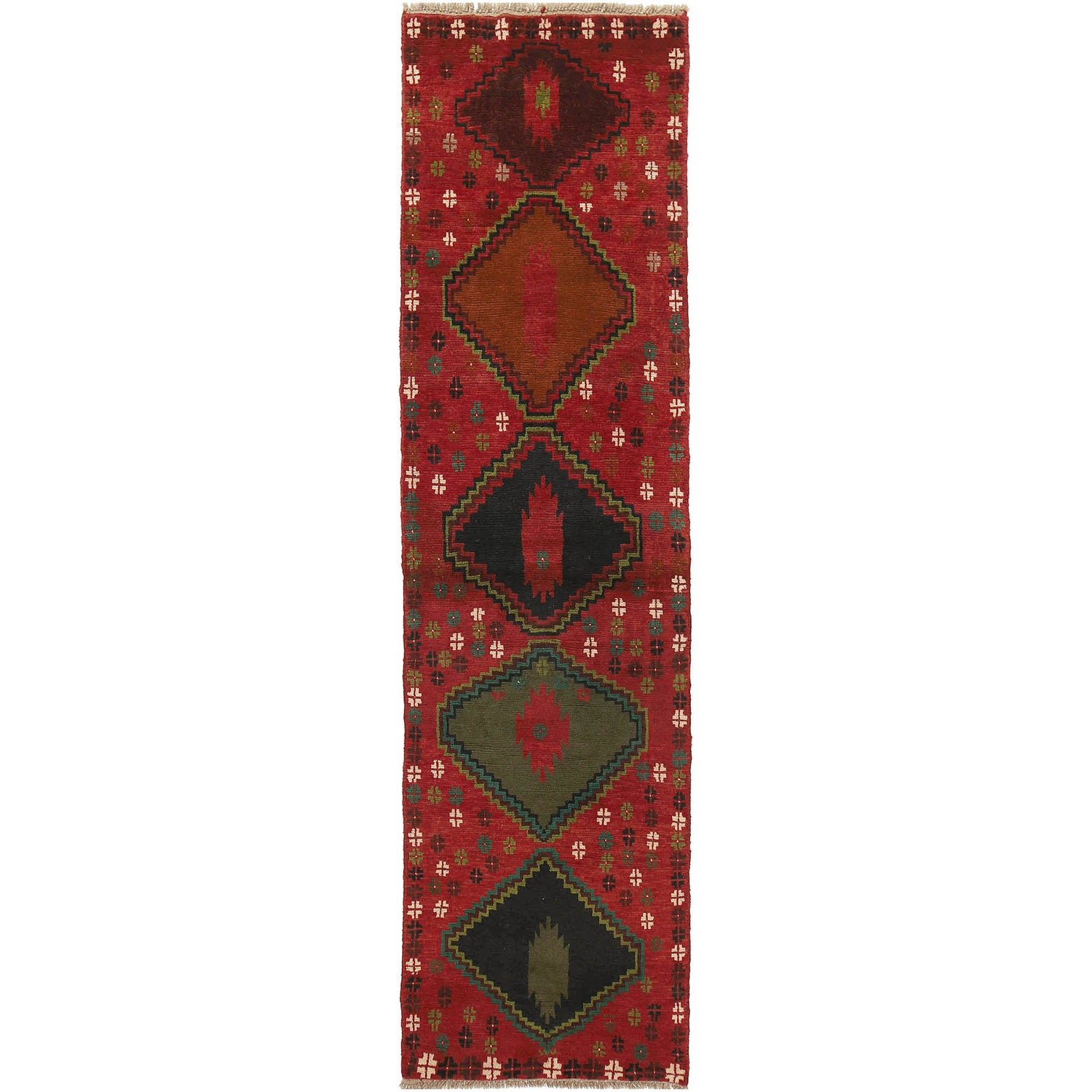 Baluchi Runner Rug Handmade Red 10' Runner